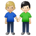 👨🏼‍🤝‍👨🏻 men holding hands: medium-light skin tone, light skin tone display on Samsung